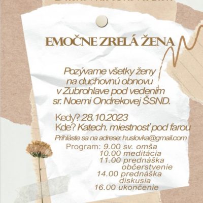 Duchovná obnova pre ženy 2023